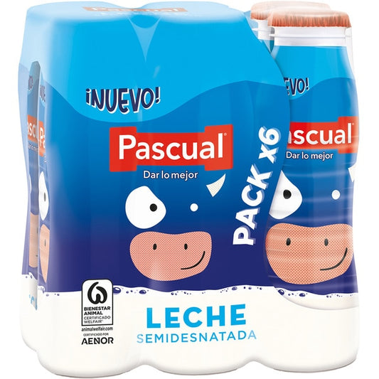 Pascual teilentrahmte Milch 6x1 L Packung