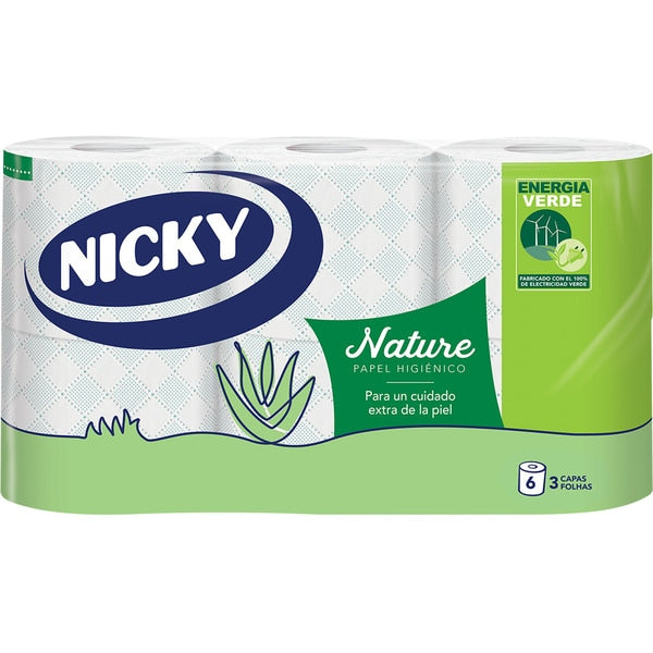 Papel higienico Nicky Nature 3 capas 6 rollos