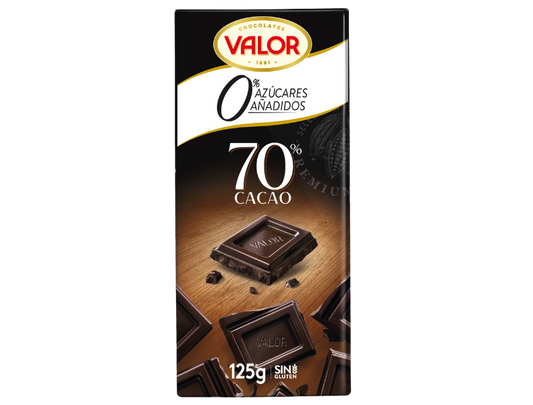 Chocolate Negro %70 Sin Azucar Valor 100g