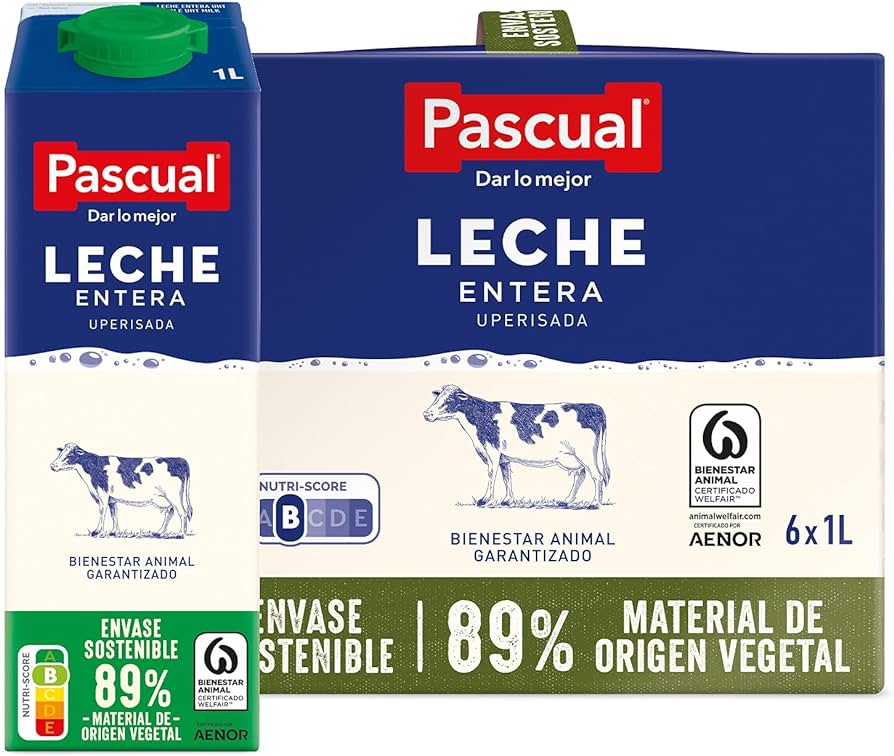 Ganze Pascual-Milch 6x1 L Packung