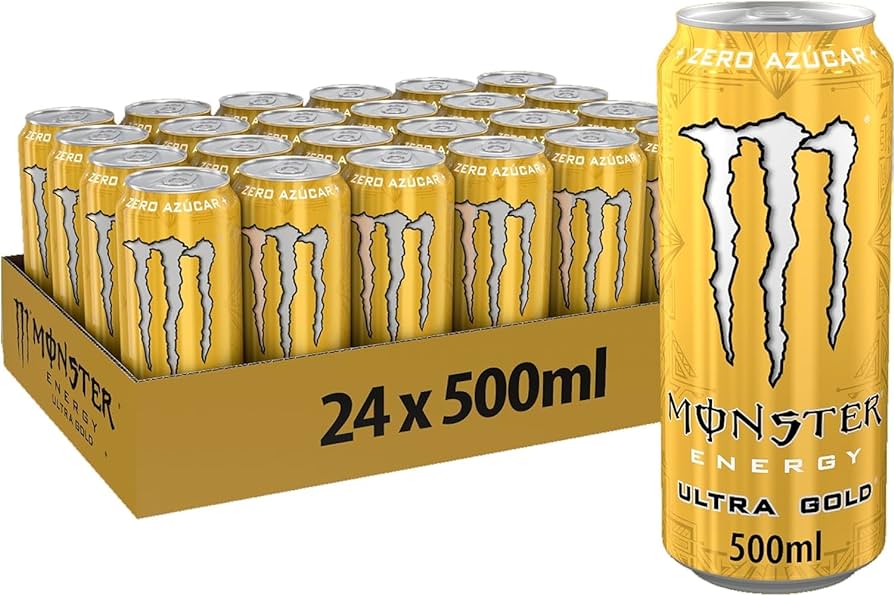 Monster Ultra Gold Zuckerfreier Energiedrink 24x50cl