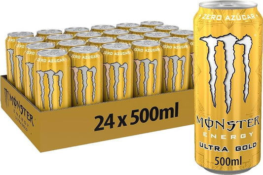 Monster Ultra Gold Zuckerfreier Energiedrink 24x50cl