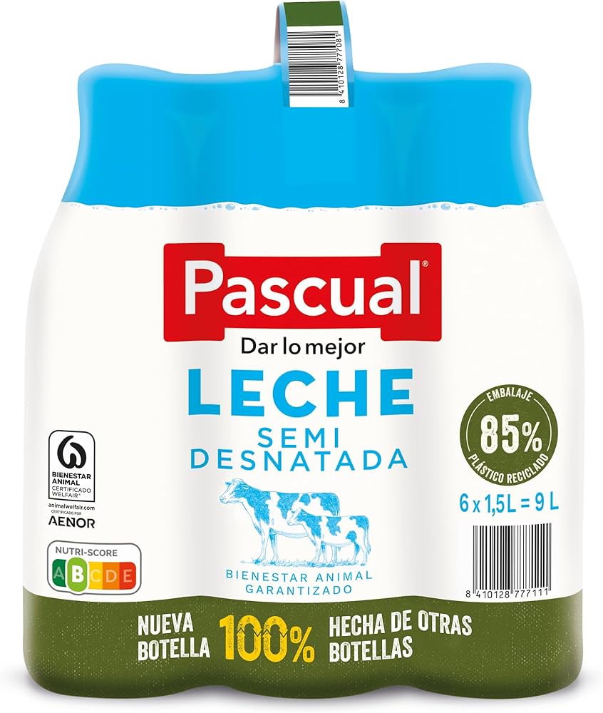 Pascual teilentrahmte Milch 6x1 L Packung