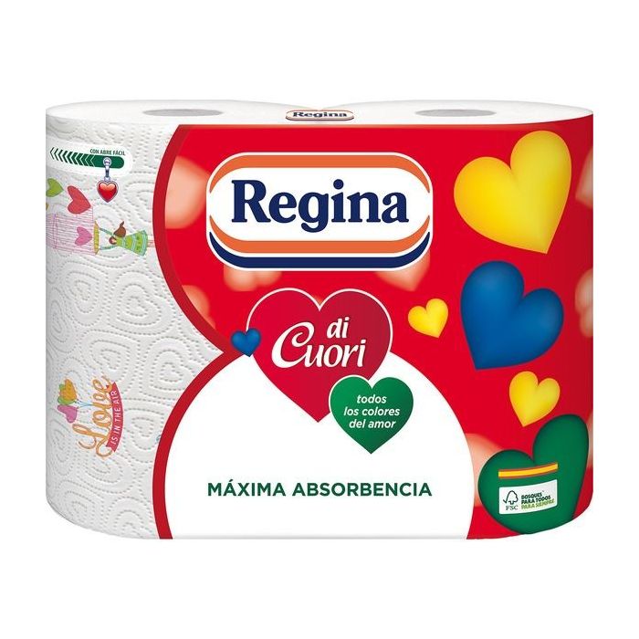 Papel de cocina Regina Di Cuori 2 rollos 2 capas