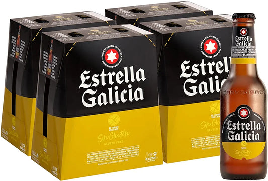 Estrella Galicia Glutenfreies Bier, Packung mit 24 x 25 cl