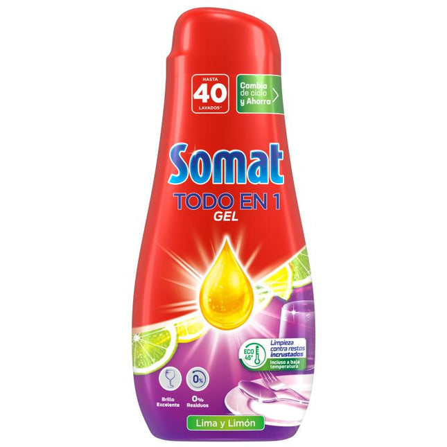 Zitronen-Aroma-Gel, Spülmaschine, All-in-1, Somat, 40 Dosen