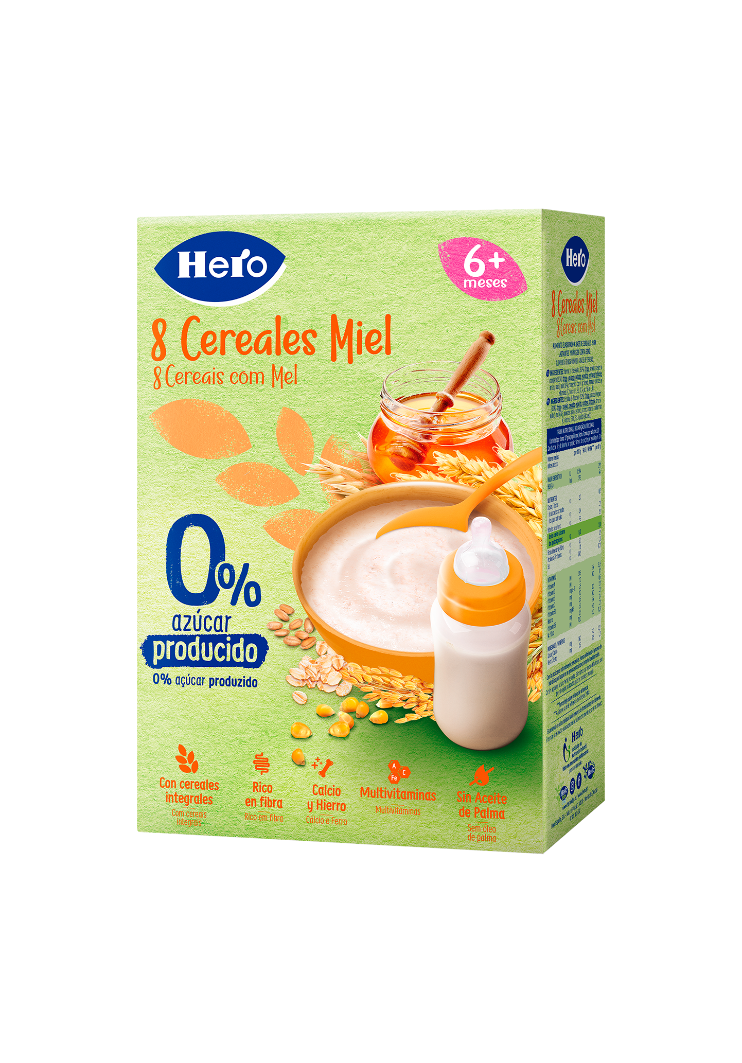 Papilla de 8 Cereales con Miel Hero 340gr