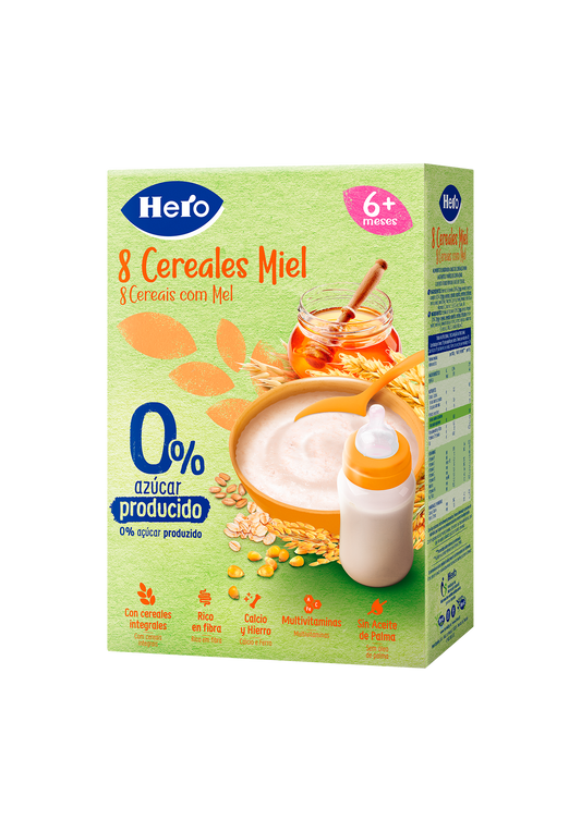 Papilla de 8 Cereales con Miel Hero 340gr