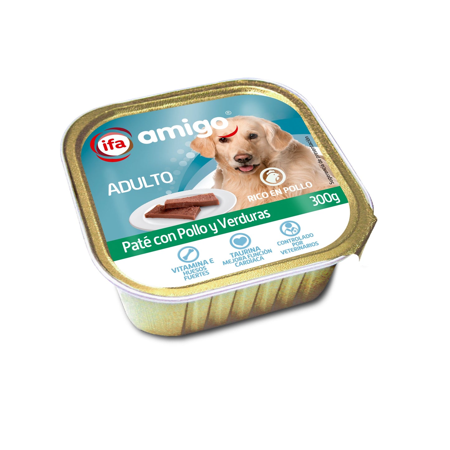 Comida perro pollo/verdura ifa amigo tarrina 300g