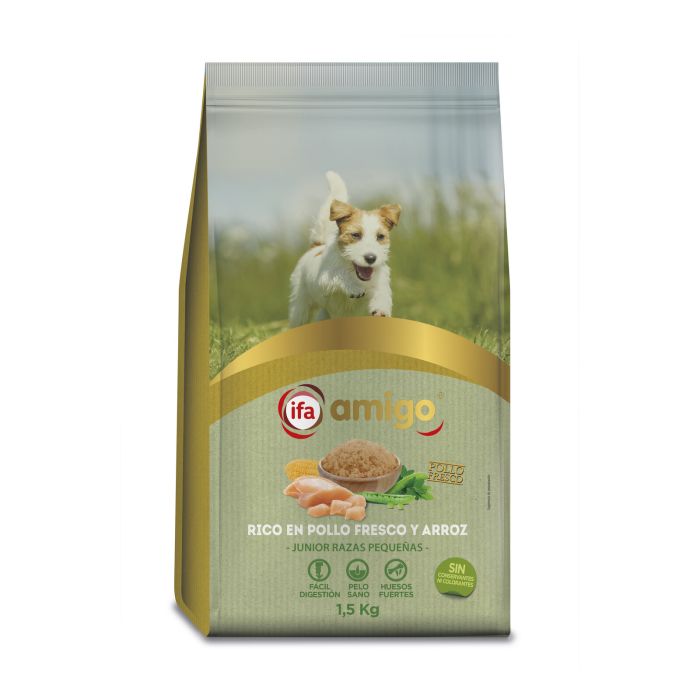 Comida perro raza pequeña pollo ifa amigo 1,5kg