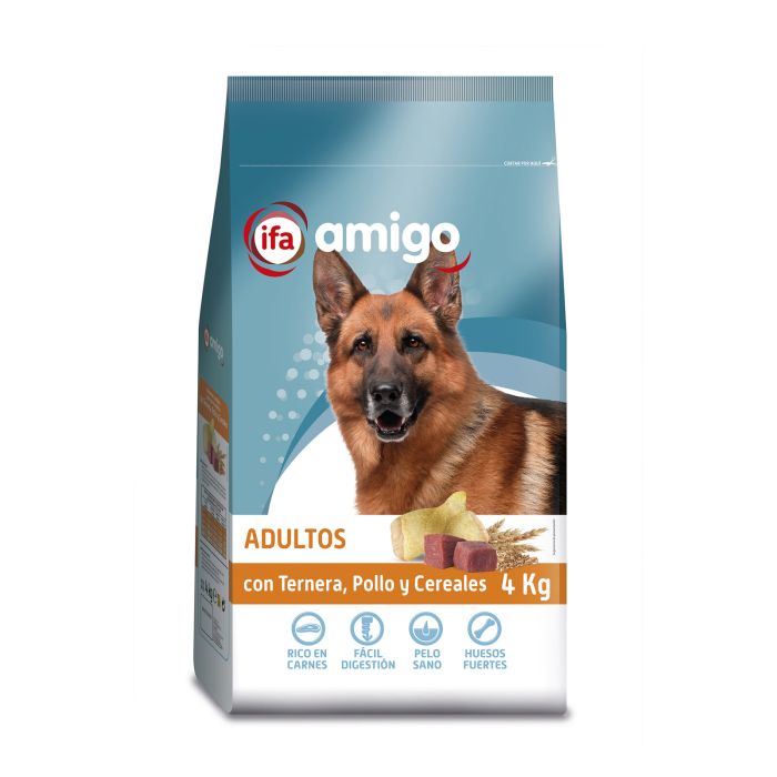 Comida perro carne/pollo/cereales ifa amigo 4kg