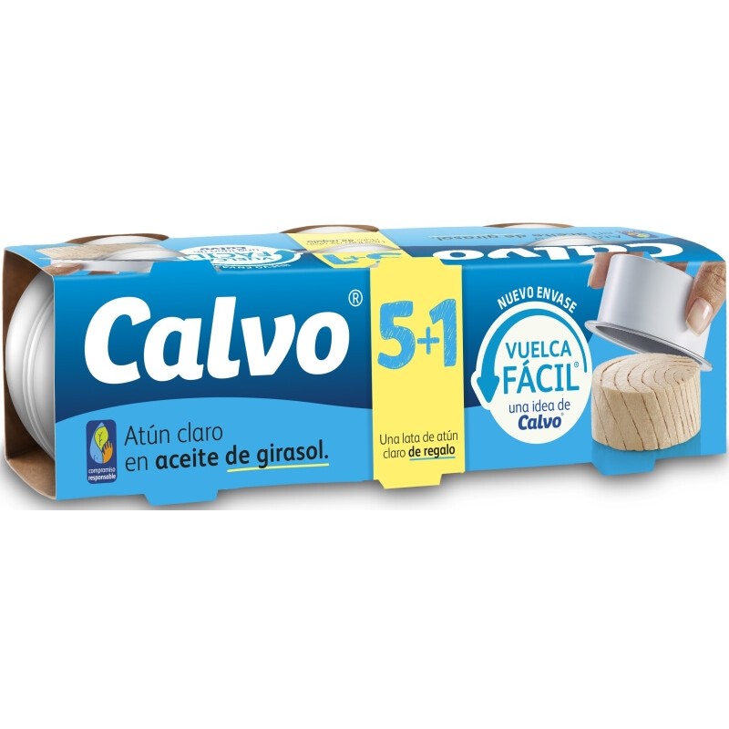 Atun en Aceite Vegetal Calvo 5+1 -65gr