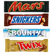 Chocolate Mars Bounty Snickers Twix