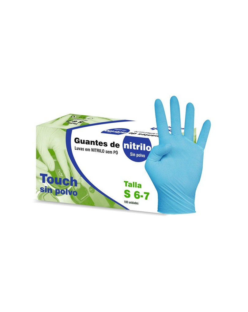 Puderfreie Blue Touch Nitrilhandschuhe x100u