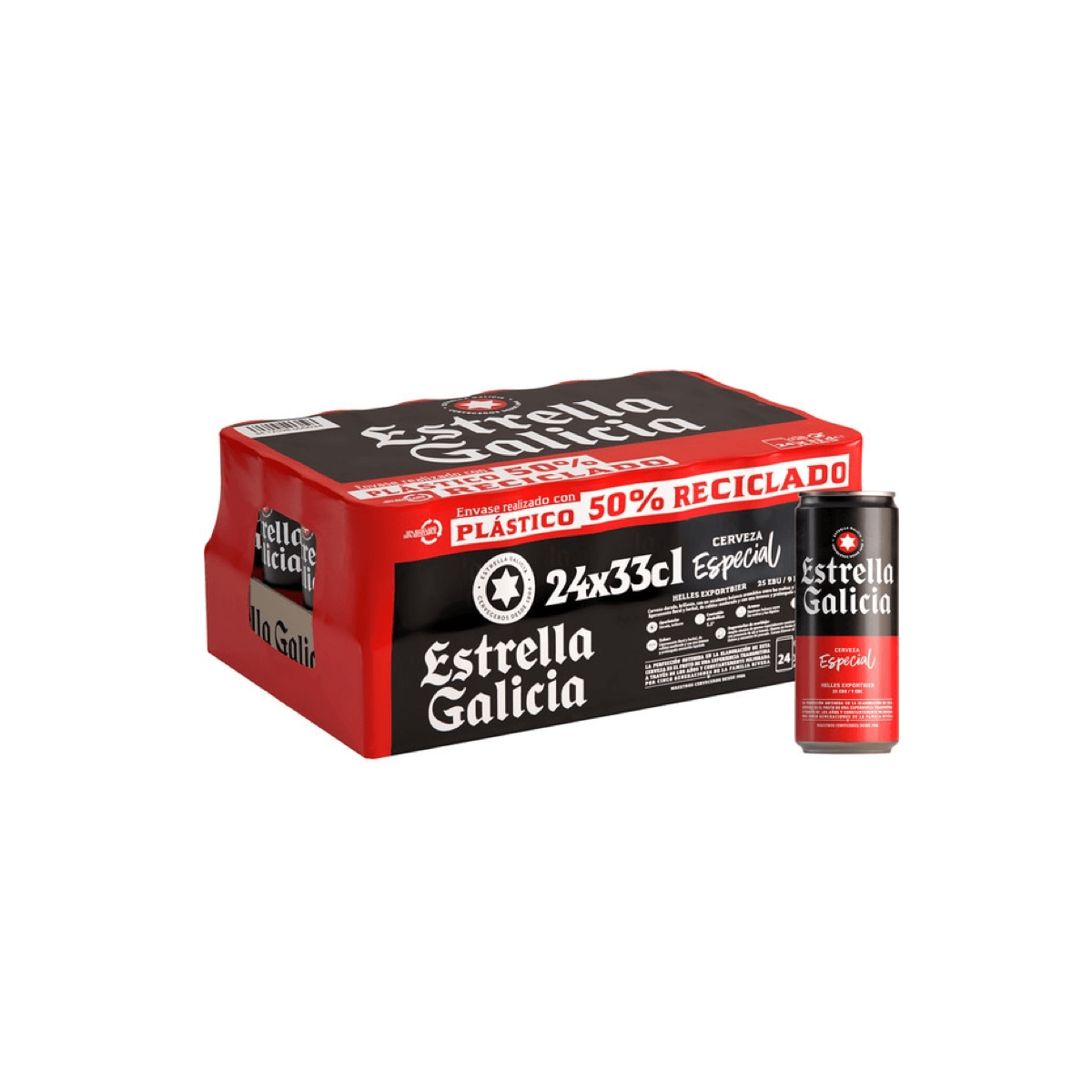 Cerveza Estrella Galicia 24x0,33 L Pack de Latas