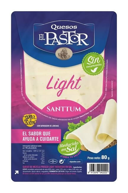 Queso en Loncha El Pastor Ligth 80g