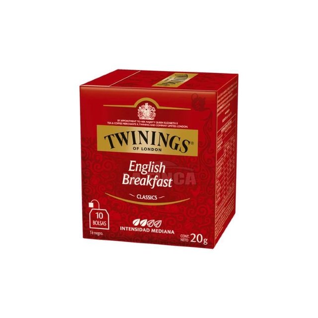 Té Twinings Earl Grey o English Breakfast x 10